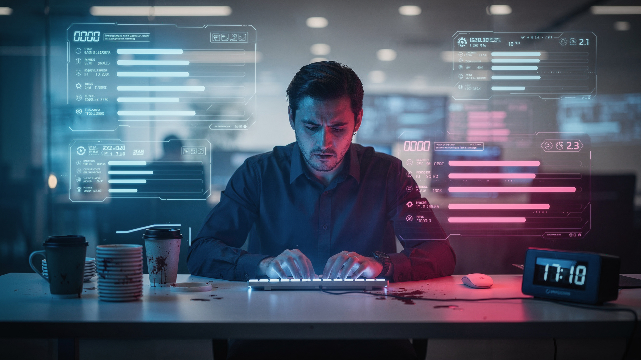 KI erhöht Output mehr Arbeit, weniger Pausen, steigende Erschöpfung