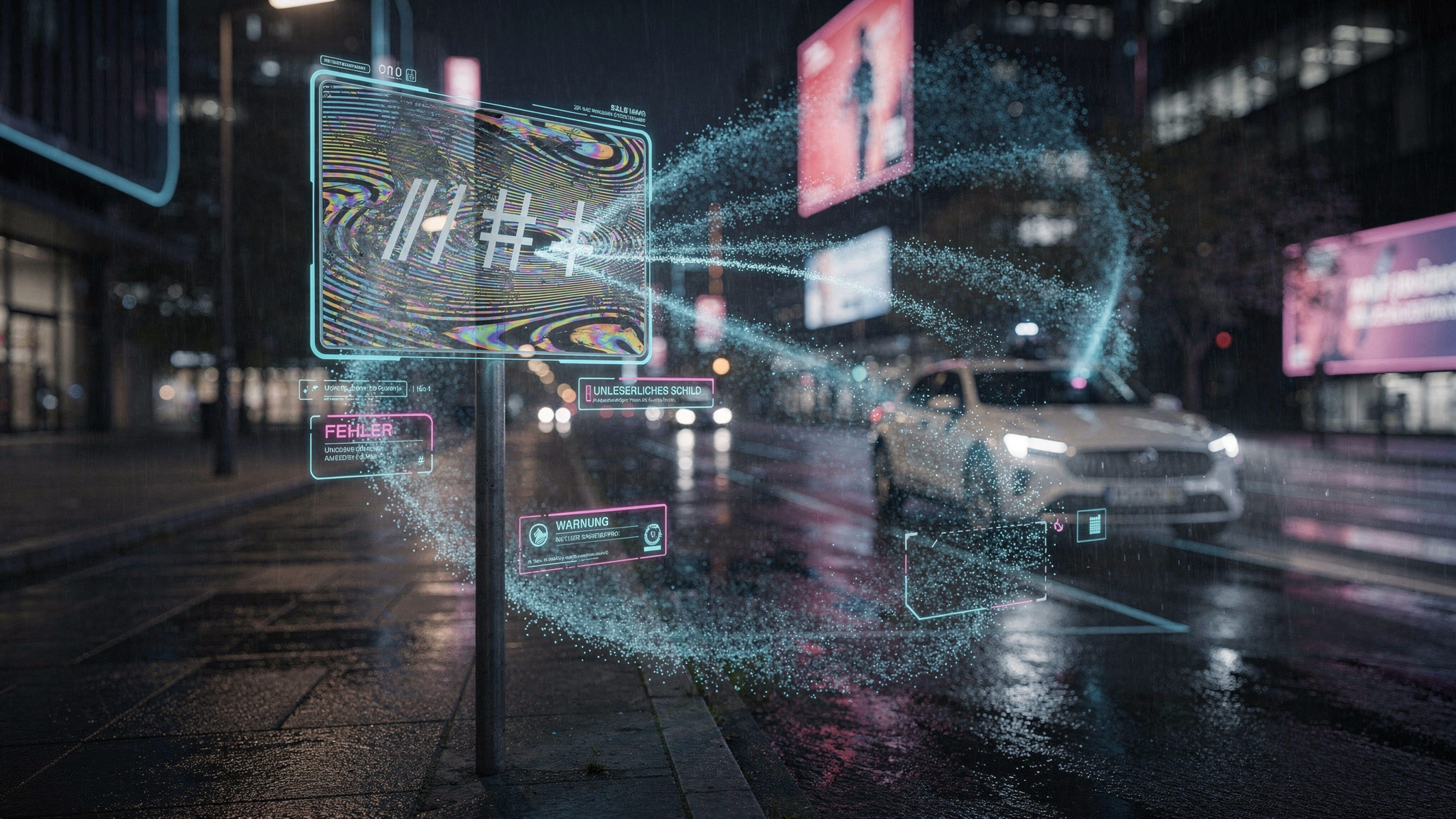 Nur ein Schild Wie Text autonome Systeme gefährlich fehlleitet Nur ein Schild Wie Text autonome Systeme gefährlich fehlleitet