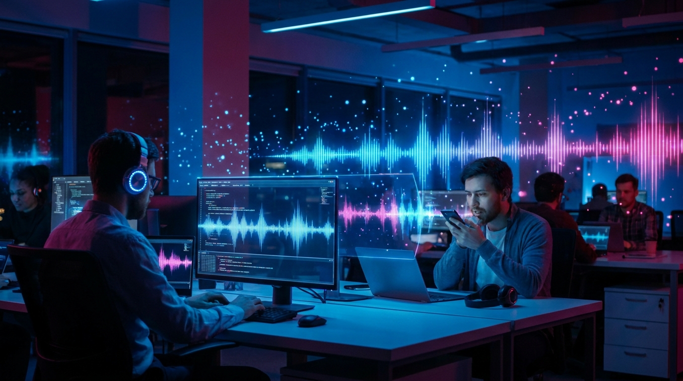 Büros werden lauter Diktier-Apps und „vibe coding“ ändern den Sound