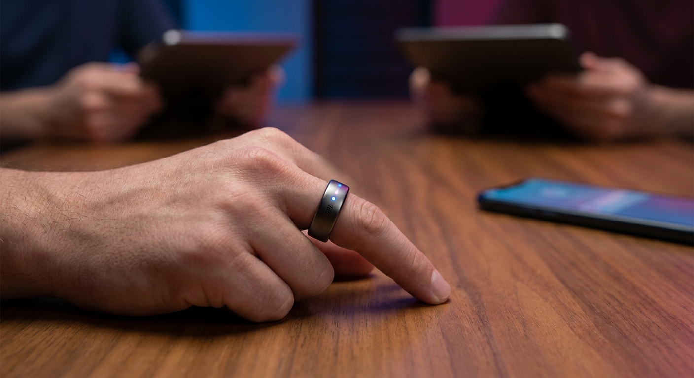 Vocci-Ring Diskreter Meeting‑Notetaker mit gutem Ton, schwacher App